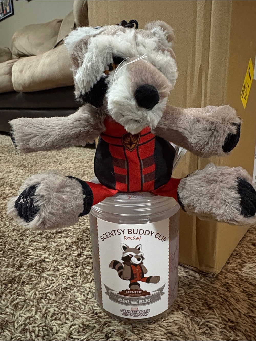 Scentsy Rocket Plush Buddy Clip in Gray and Red